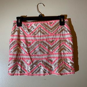Express Aztec Sequin Mini Skirt